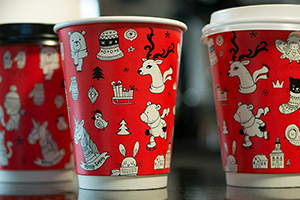 Christmas coffee cups