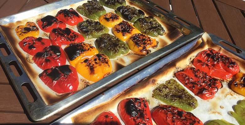 Grilled peppers
