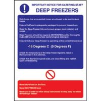 Deep Freezer Guidelines Sign