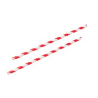 Fiesta Green Biodegradable Paper Straws - Red Stripes