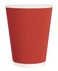 Fiesta GP425 Red Recyclable Coffee Cups Ripple Wall - 340ml / 12oz