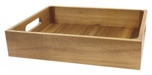 Table Craft Wooden Crate - Gastronorm 1:2 - Solid Bottom - Acacia