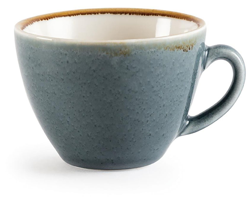 Olympia Kiln Cappuccino-Kaffeetassen Set – 6 Stück, 340 Ml, Moosgrün, Porzellan, Spülmaschinengeeignet